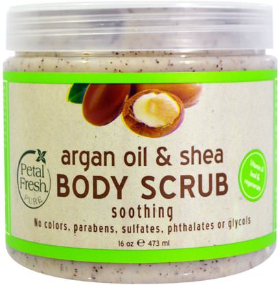 Petal Fresh, Argan Oil & Shea Body Scrub, 16 oz (473 ml) ,حمام، الجمال، أرجان، حمم، بدن، الدعك