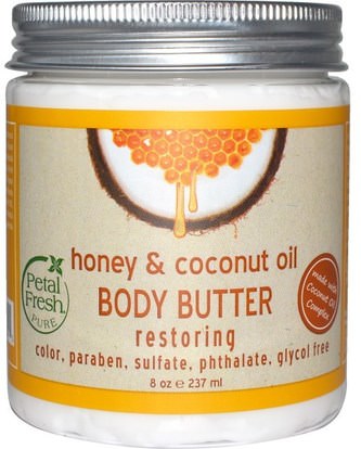 Petal Fresh, Body Butter, Restoring, Honey & Coconut Oil, 8 oz (237 ml) ,والصحة، والجلد، والزبدة الجسم