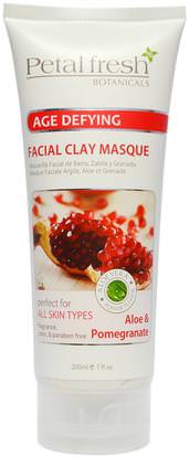 Petal Fresh, Botanicals Age Defying Facial Clay Masque, Aloe & Pomegranate, 7 fl oz (200 ml) ,الجمال، العناية بالوجه، الجلد، أقنعة الوجه، مكافحة-- الشيخوخة، اشراق الأقنعة