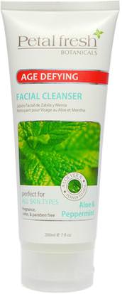 Petal Fresh, Botanicals, Age Defying, Facial Cleanser, Aloe & Peppermint, 7 fl oz (200 ml) ,الجمال، العناية بالوجه، الجلد، منظفات الوجه