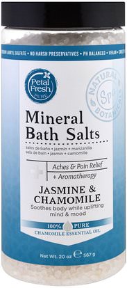 Petal Fresh, Mineral Bath Salts, Jasmine & Chamomile, 20 oz (567 g) ,حمام، الجمال، أملاح الاستحمام