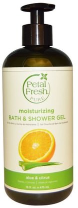 Petal Fresh, Pure, Refreshing Bath & Shower Gel, Aloe & Citrus, 16 fl oz (475 ml) ,حمام، الجمال، هلام الاستحمام