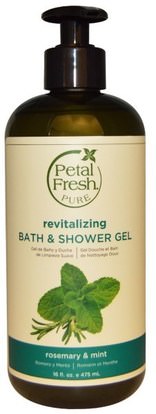 Petal Fresh, Pure, Revitalizing Bath & Shower Gel, Rosemary & Mint, 16 fl oz (475 ml) ,حمام، الجمال، هلام الاستحمام