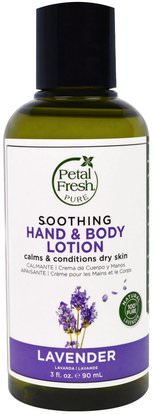 Petal Fresh, Pure, Soothing Hand & Body Lotion, Lavender, 3 fl oz (90 ml) ,الصحة، الجلد، غسول الجسم