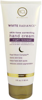Petal Fresh, White Radiance, Skin-Tone Correcting Hand Cream, Night Renewal, 3 fl oz (88 ml) ,الصحة، الجلد، الليل الكريمات، حمام، الجمال، كريمات اليد