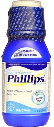 Phillips, Genuine Milk of Magnesia, Saline Laxative, Original, 12 fl oz (355 ml) ,والصحة، والإمساك