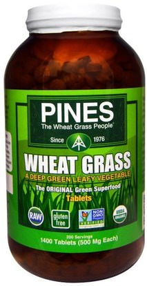 Pines International, Organic Pines Wheat Grass, 500 mg, 1400 Tablets ,المكملات الغذائية، سوبرفوودس، عشب القمح