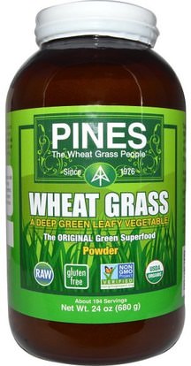 Pines International, Pines Wheat Grass, Powder, 24 oz (680 g) ,المكملات الغذائية، سوبرفوودس، عشب القمح