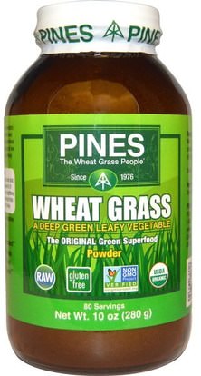 Pines International, Wheat Grass Powder, 10 oz (280 g) ,المكملات الغذائية، سوبرفوودس، عشب القمح