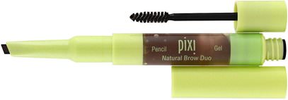 Pixi Beauty, 2-In-1 Natural Brow Duo, Deep Brunette, Pencil 0.004 oz (0.12 g), Gel 0.084 fl. oz (2.5 ml) ,حمام، الجمال، بنية، ماسكارا