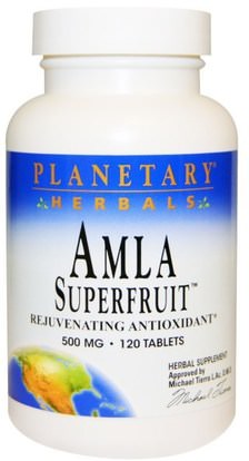 Planetary Herbals, Amla Superfruit Rejuvenating Antioxidant, 500 mg, 120 Tablets ,الأعشاب، أيورفيدا الأعشاب الايورفيدا، أملا (الهندي التوت أمالاكي أملاكي)