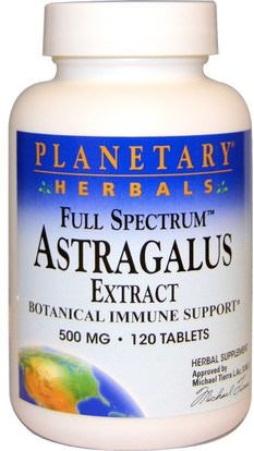Planetary Herbals, Astragalus Extract, Full Spectrum, 500 mg, 120 Tablets ,والصحة، والانفلونزا الباردة والفيروسية، الكاحل، والمكملات الغذائية، أدابتوغن
