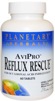 Planetary Herbals, AviPro Reflux Rescue, 60 Tablets ,الصحة، حرقة و جيرد، حرقة