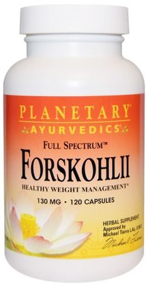 Planetary Herbals, Ayurvedics, Full Spectrum, Forskohlii, 130 mg, 120 Capsules ,الأعشاب، كوليوس فورسكهليي