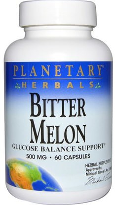 Planetary Herbals, Bitter Melon, Glucose Balance Support, 500 mg, 60 Capsules ,الأعشاب، البطيخ المر