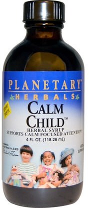 Planetary Herbals, Calm Child, Herbal Syrup, 4 fl oz (118.28 mL) ,الصحة، اضطراب نقص الانتباه، إضافة، أدهد، الدماغ، صحة الأطفال، ملاحق الأطفال