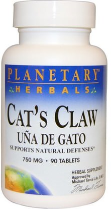 Planetary Herbals, Cats Claw, Una de Gato, 750 mg, 90 Tablets ,الأعشاب، القطط، مخلب، (وا، دي، غاتو)