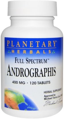 Planetary Herbals, Full Spectrum, Andrographis, 400 mg, 120 Tablets ,المكملات الغذائية، المضادات الحيوية، أندروغرافيس
