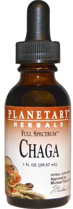 Planetary Herbals, Full Spectrum, Chaga, 1 fl oz (29.57 ml) ,والمكملات الغذائية، والفطر الطبية، والفطر تشاغا