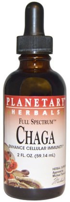 Planetary Herbals, Full Spectrum, Chaga, 2 fl oz (59.14 ml) ,والمكملات الغذائية، والفطر الطبية، والفطر مجموعات مختلطة، الفطر تشاغا