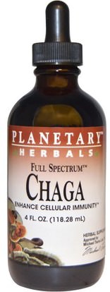 Planetary Herbals, Full Spectrum, Chaga, 4 fl oz (118.28 mL) ,والمكملات الغذائية، والفطر الطبية، والفطر تشاغا