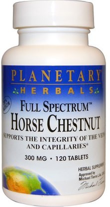 Planetary Herbals, Full Spectrum Horse Chestnut, 300 mg, 120 Tablets ,الأعشاب، خشب الكستناء الحصان