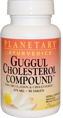 Planetary Herbals, Guggul Cholesterol Compound, 375 mg, 90 Tablets ,الصحة، السموم، تريفالا، الأعشاب، غوغول
