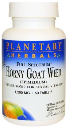 Planetary Herbals, Horny Goat Weed, Full Spectrum, 1,200 mg, 60 Tablets ,الصحة، الرجال، قرني، غوات، ويد