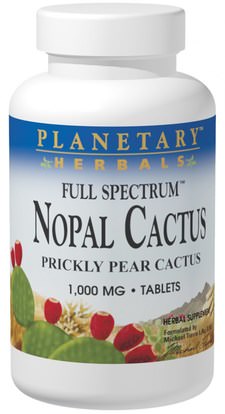 Planetary Herbals, Nopal Cactus, Full Spectrum, Prickly Pear Cactus, 1,000 mg, 120 Tablets ,الصحة، نسبة السكر في الدم، نوبال (شائك الصبار الكمثرى أوبونتيا)