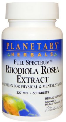 Planetary Herbals, Rhodiola Rosea Extract, Full Spectrum, 327 mg, 60 Tablets ,الأعشاب، روديولا الوردية، ششيزاندرا (سشيساندرا)