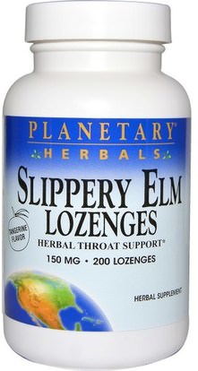 Planetary Herbals, Slippery Elm Lozenges, Tangerine Flavor, 150 mg, 200 Lozenges ,الأعشاب، الزعنفة الدردار
