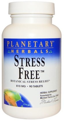 Planetary Herbals, Stress Free, Botanical Stress Relief, 810 mg, 90 Tablets ,والصحة، ومكافحة الإجهاد