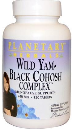 Planetary Herbals, Wild Yam - Black Cohosh Complex, 740 mg, 120 Tablets ,والصحة، والنساء، كوهوش السوداء، وانقطاع الطمث كوهوش السوداء، اليام البري