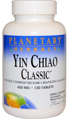 Planetary Herbals, Yin Chiao Classic, 450 mg, 120 Tablets ,الأعشاب، إليكامبان، يين تشياو