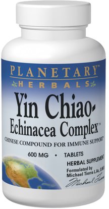 Planetary Herbals, Yin Chiao-Echinacea Complex, 600 mg, 120 Tablets ,المكملات الغذائية، المضادات الحيوية، إشنسا، الأعشاب، بونزيت