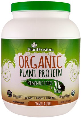 PlantFusion, Organic Plant Protein, Vanilla Chai, 2 lb (908 g) ,والرياضة، والمكملات الغذائية، والبروتين
