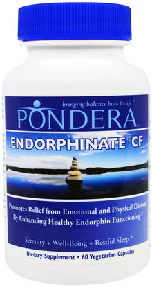 Pondera, Endorphinate CF, 60 Veggie Caps ,والمكملات الغذائية، والنوم، والصحة، والمزاج