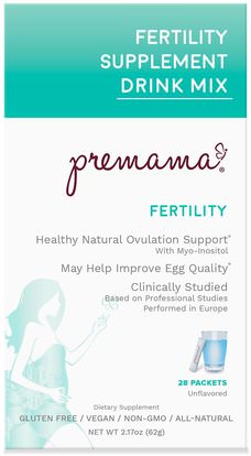 Premama, Fertility Supplement Drink Mix, Fertility, Unflavored, 28 Packets, 2.17 oz (62 g) ,الصحة، المرأة