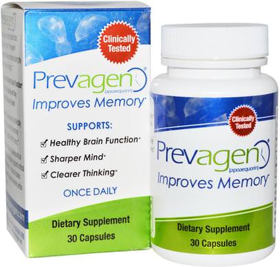 Prevagen (Quincy-Bioscience), Prevagen, 30 Capsules ,الصحة، اضطراب نقص الانتباه، إضافة، أدهد، الدماغ، الذاكرة