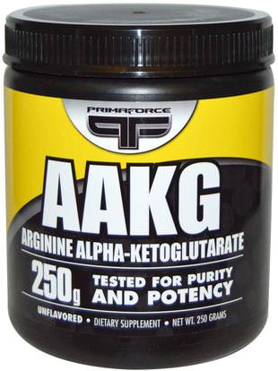Primaforce, AAKG, Arginine Alpha-Ketoglutarate, Unflavored, 250 g ,المكملات الغذائية، والأحماض الأمينية، ل أرجينين، أكغ (أرجينين ألفا كيتوغلوتارات)