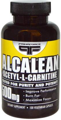 Primaforce, Alcalean, Acetyl-L-Carnitine, 500 mg, 100 Veggie Caps ,المكملات الغذائية، والأحماض الأمينية، ل كارنيتين، أسيتيل ل كارنيتين