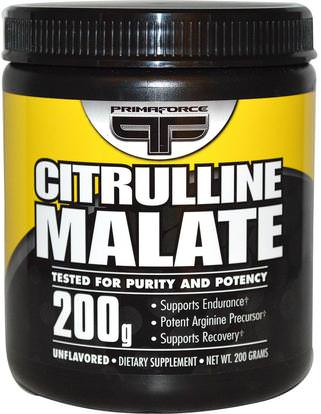 Primaforce, Citrulline Malate, Unflavored, 200 g ,المكملات الغذائية، والأحماض الأمينية، ل سيترولين، والرياضة، والعضلات