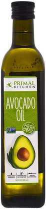 Primal Kitchen, Avocado Oil, 16.9 fl oz (500 ml) ,الغذاء، كيتو ودية، الجلد