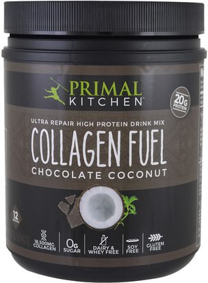 Primal Kitchen, Ultra Repair High Protein Drink Mix, Collagen Fuel, Chocolate Coconut, 15.2 oz (432 g) ,المكملات الغذائية، البروتين، العظام، هشاشة العظام، الكولاجين