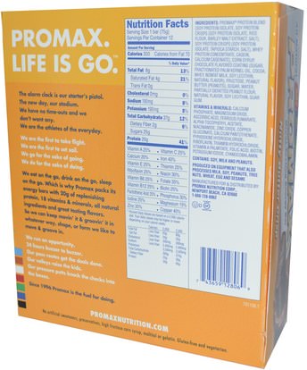 Promax Nutrition, Energy Bars, Nutty Butter Crisp, 12 Bars, 2.64 (75 g) Each ,والرياضة، وقضبان البروتين، والهدايا استبدال وجبة