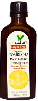 Pronatura, Original Kombucha Press Extract, Sugar Free, 3.38 fl oz (100 ml) ,المكملات الغذائية، كومبوتشا