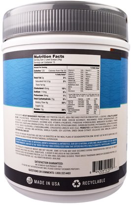 بروتين Designer Protein, Lite Mini Meal Low Calorie Meal Replacement Powder, Vanilla Creme, 1.12 lb (510 g)