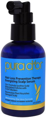 Pura Dor, Hair Loss Prevention Therapy Energizing Scalp Serum, 4 fl oz (120 ml) ,حمام، الجمال، الشعر، فروة الرأس، رقيق الشعر و ريجروث