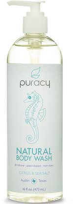 Puracy, Natural Body Wash, Citrus & Sea Salt, 16 fl oz (473 ml) ,حمام، الجمال، هلام الاستحمام