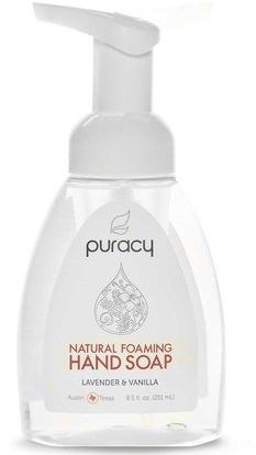 Puracy, Natural Foaming Hand Soap, Lavender & Vanilla, 8.5 fl oz (251 ml) ,حمام، الجمال، الصابون